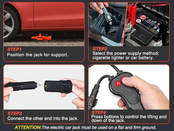 Nilight Electric Car Jack 3 Ton 6600LBS Floor Jack Kit Automatic 12V Electric Scissor Lift Jack Portable Repair Tool with Remote Control Double Jack Pads for Car Tire Change Replacement, Orange Red Nilight Electric Car Jack 3 Ton 6600LBS Floor Jack Kit Automatic 12V Electric Scissor Lift Jack Portable Repair Tool with Remote Control Double Jack Pads for Car Tire Change Replacement, Orange Red