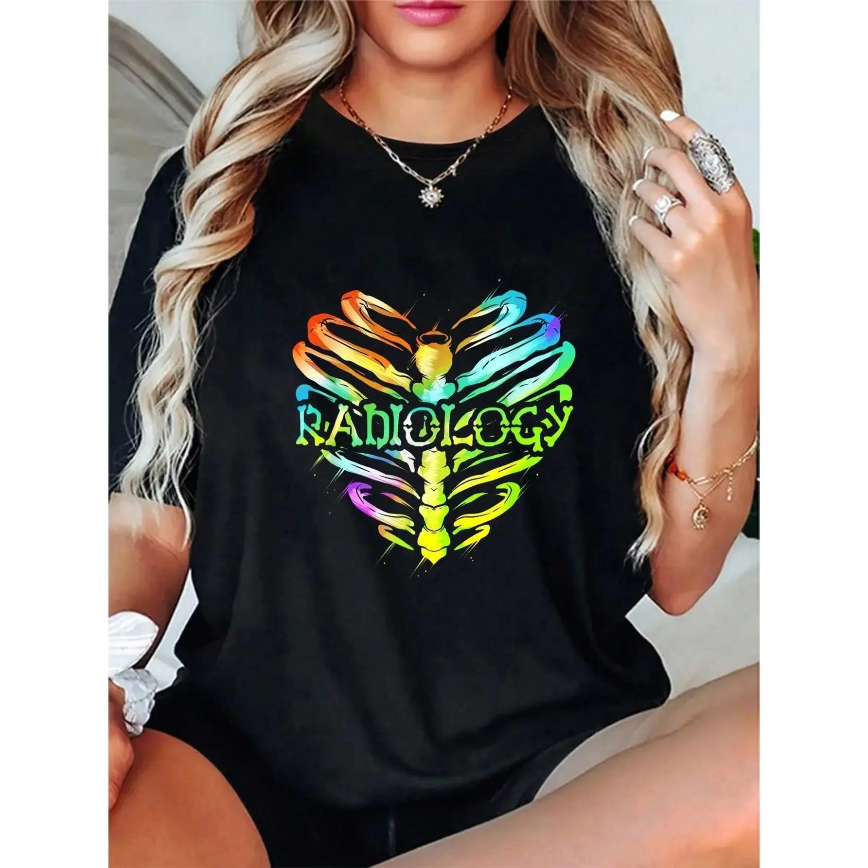 100% Cotton Radiology Heart Ribcage - Radiology Technician Gift T-Shirt