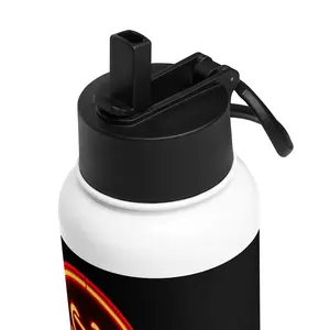 Neon Sign — Stainless Steel Water Bottle with Straw