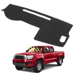 Canvcle Premium Black Polyester Dash Cover for Toyota Tacoma 2005-2015 Custom Fit Non-Slip UV Protection Dashboard Mat Sunshield Protector Durable Safe Material Easy Installation