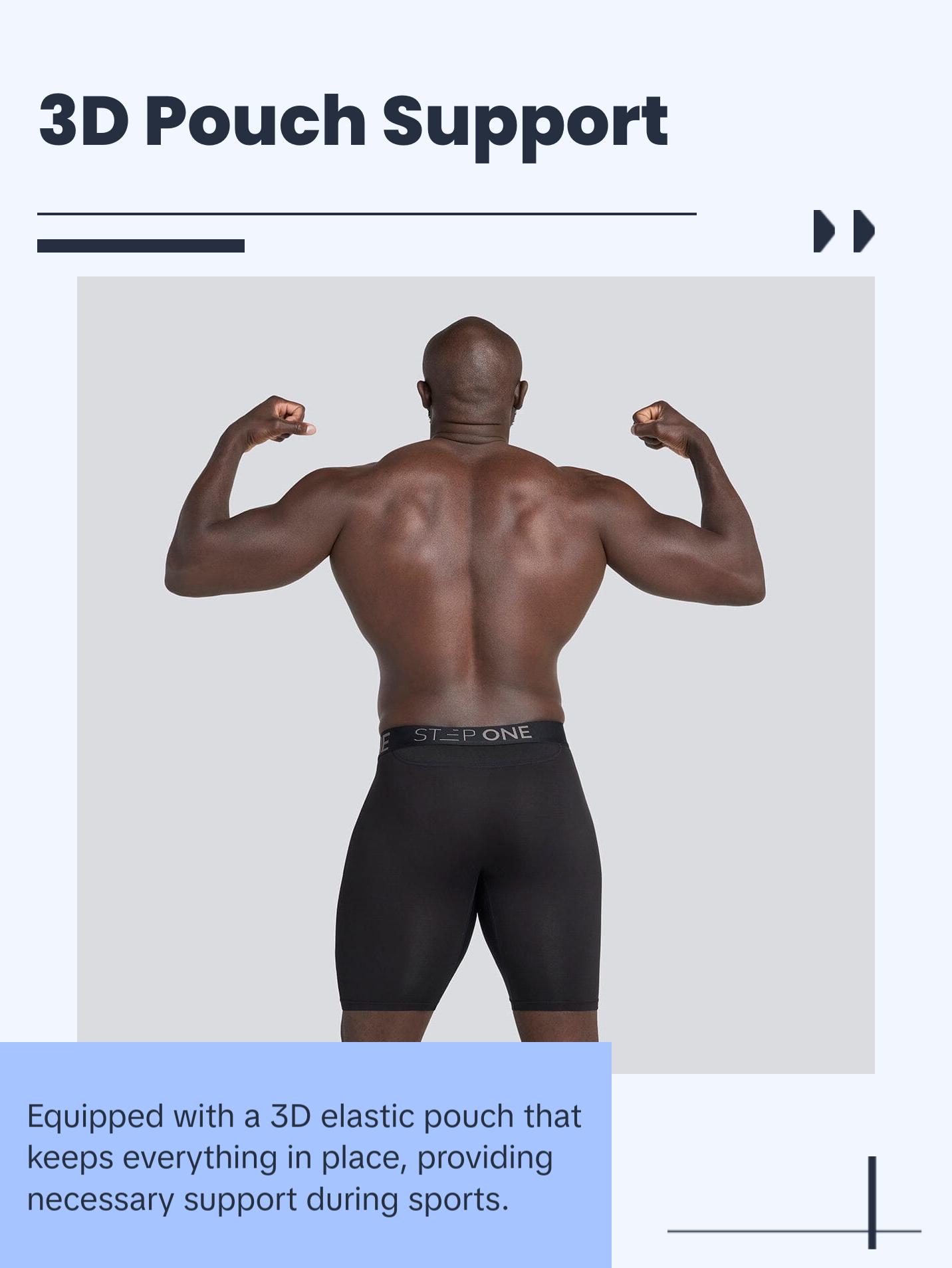 Step One Men's Boxer Brief Sport- Stallions, Anti-Chafe, Breathable Bamboo Fabric, UltraGlyde Panels, Hidden Elastic Pouch, Premium Underwear, Athletic Daily wear