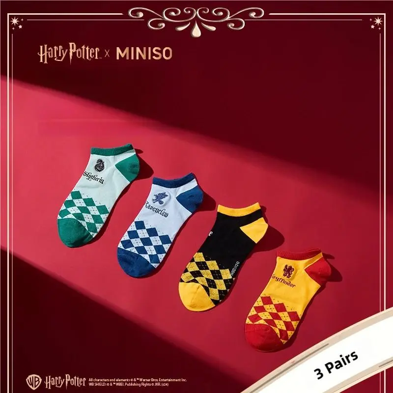 [Back to school]Women's Low Cut Harry Potter Series Socks - 3-Pair Set, Casual Everyday Comfortable Autumn Winter Home Socks