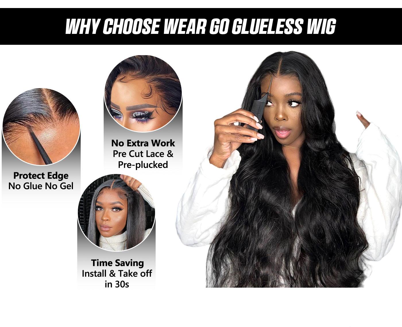 OQ HAIR Pre Bleached Knots Pre Cut Lace 4x6 HD Straight Hair Wear Go Glueless Wigs Invisible Melted Hairline Wigs