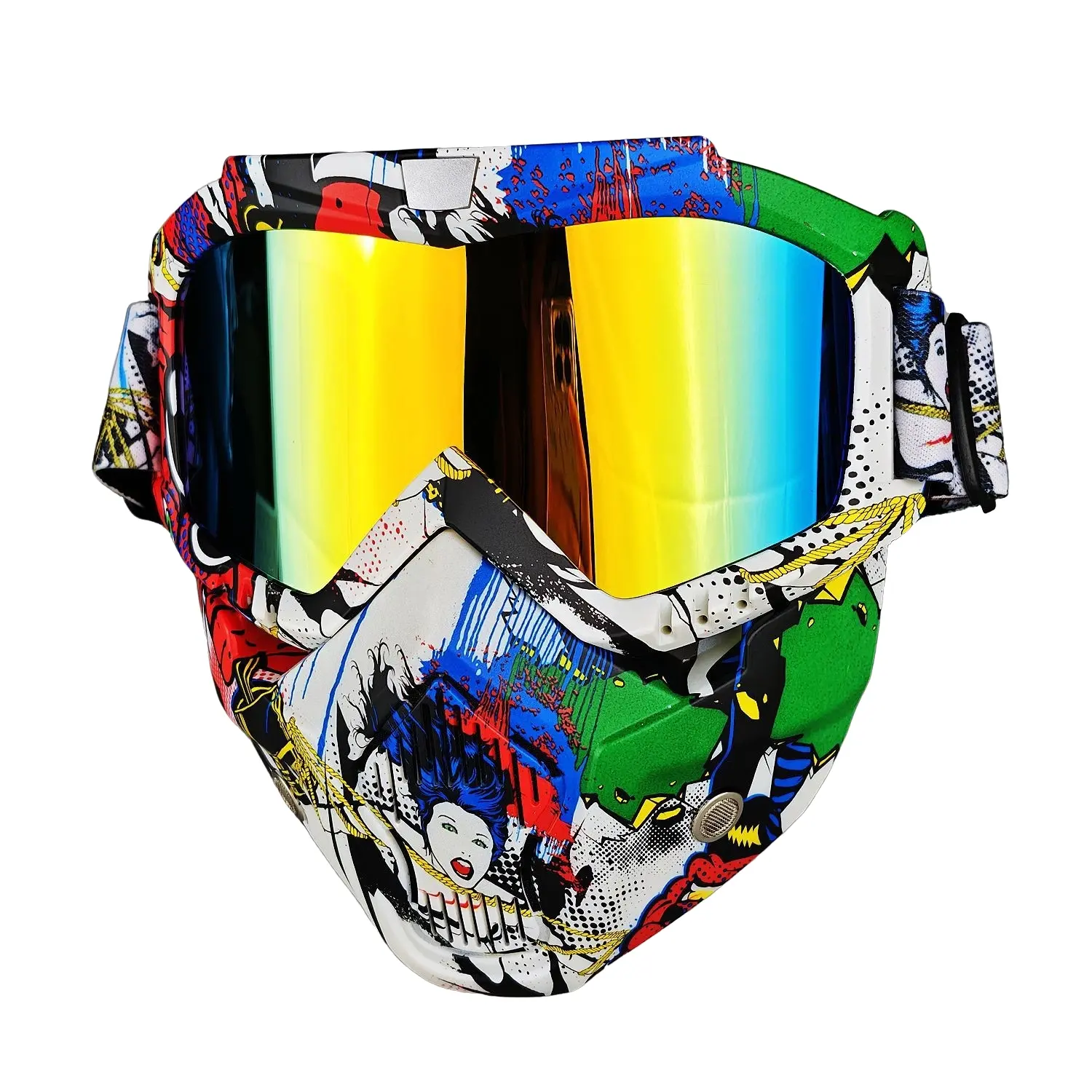 Windproof Full-Face Mask for Cycling and Skiing, Premium Ski Mask with Anti-Glare UV-Protection Goggles, Outdoor Sports Gear and Men's Motorcycle Safety Face Covering, Ski Mask Balaclava