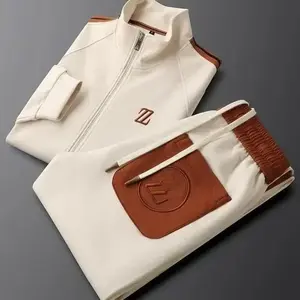 Autumn Fashion Embroidered LOGO Men's and  Jacket Pants 2-pc Set Party Brand Men Sets FathersdaygiftGiftGift