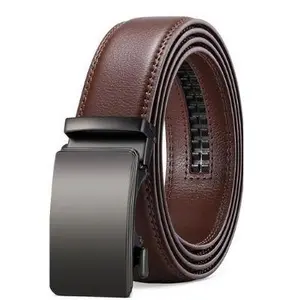 Men’s Automatic Ratchet Leather Belt – Trim to Fit, Dress & Casual, Gift Box