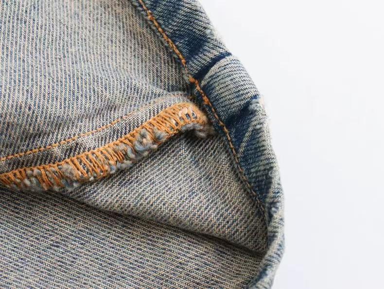 Elengatine Women's Denim Dress Half-Zip Collared Vintage Washed Blue Loose Fit Long Sleeve One Chest Pocket Trendy Casual Top for Daily Wear & Street Style Looks - Chic Autumn and Winter - Womenswear Suitable for all people, sizes range from XS - 5XL