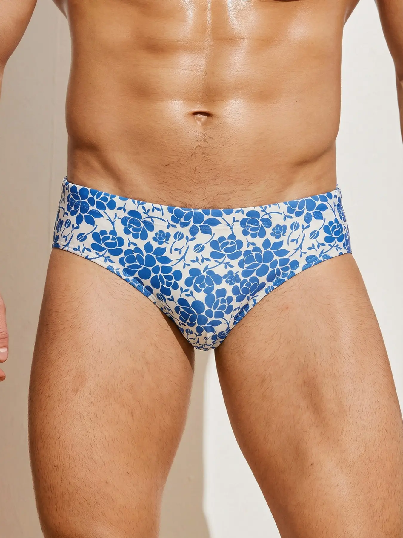 Men's Tri-Blend Sportswear Swimsuit, Floral Print, High Stretch, Quick-Dry, Breathable, Ideal for Summer Beach, Pool, Surfing, Gym, Boxing