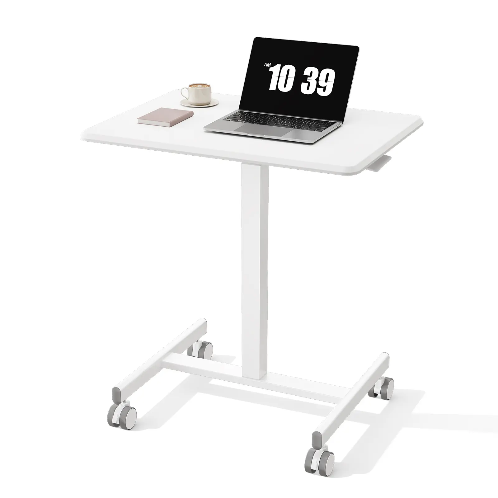 Mobile Rolling Standing Desk - Height-Adjustable Office Furniture with Built-In Wheels, Ergonomic Handle, Multi-Position Settings, Apartment Furniture, Office Accessories, Desk Accessories (Overbed Solution, Teacher Podium)
