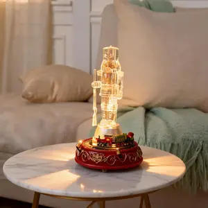 The Nutcracker Music Box,Musical Light-Up  Collectible Figurine Ideal for Valentine's Day, Birthdays, Weddings, Anniversaries, Perfect for Wife, Husband, Mother, Women, Her, Boyfriend, valentine's gift for bf statue Colorful