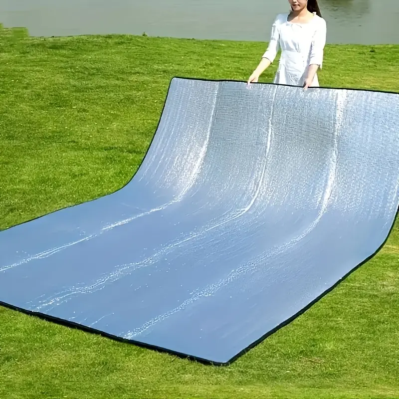Thickened Camping Mat, 200cm Double-Sided Aluminum Foil Blanket for 3-4 People - Waterproof, Moisture-proof with Insulation for Picnics & Beach Outings, Camping Accessories, Beach Outing, Family Picnic