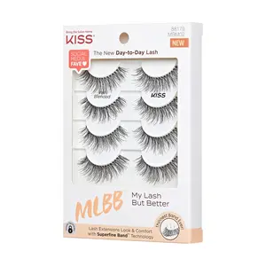 KISS My Lash But Better Cosmetic False Eyelashes, 4-Pair Multipack, Lightweight & Well Blended