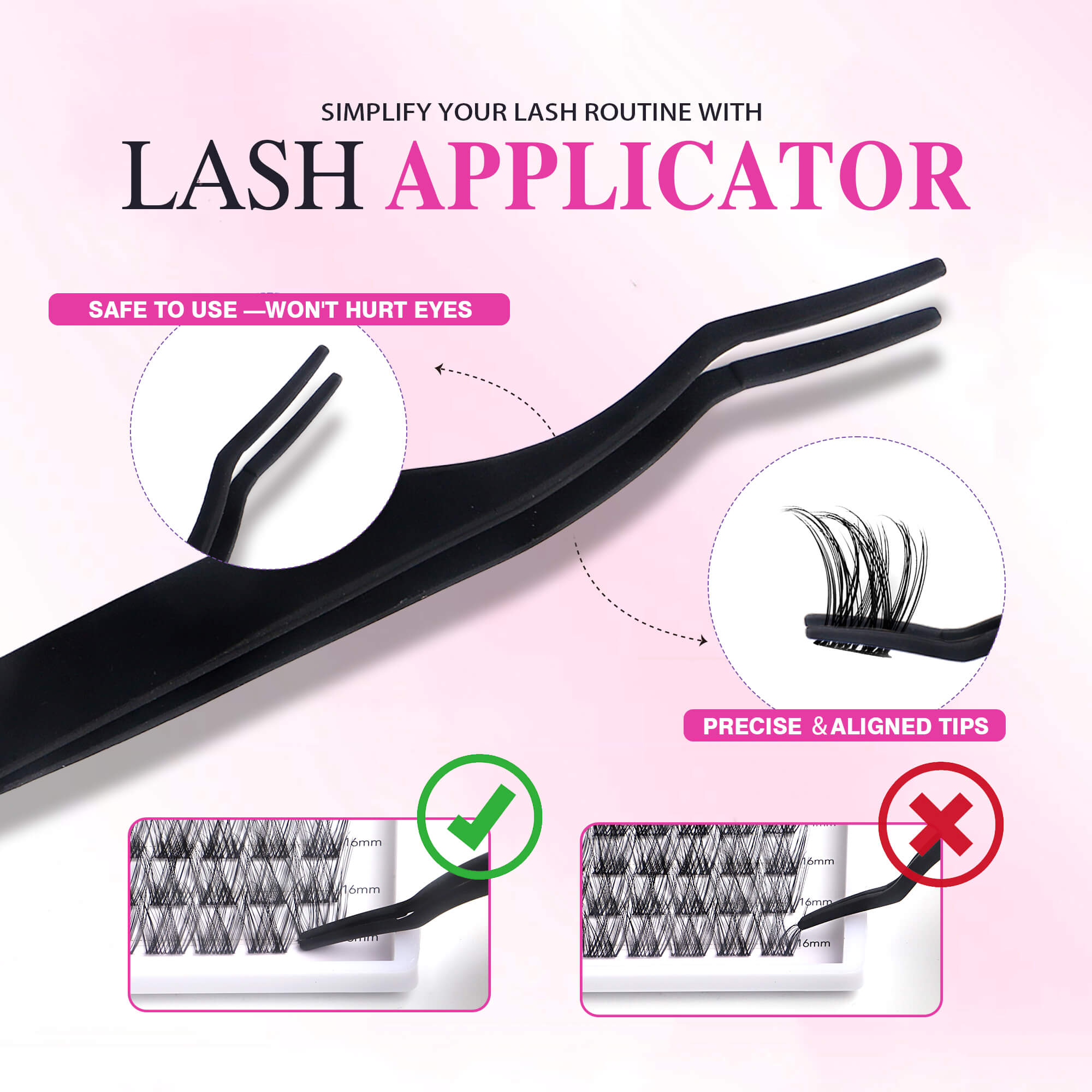 Veyesbeauty LuxeBold Cluster Lashes Eyelashes Cluster Individual Lash Extensions with Bond & Seal Tweezer Dramatic Volume Eyelash Wispy Faux Mink Lash Mixed Length DIY Large Tray for Self Makeup Cosmetic Application at Home