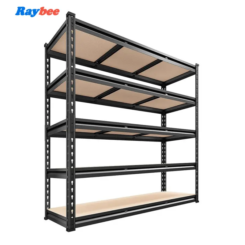 Raybee Shelf Standing Utility Shelves for Home Garage Kitchen Office Metal Frame Adjustable Storage Rack Rolled Edge Column Shelf with MDF Board Panel #TikTokShopBackToSchool