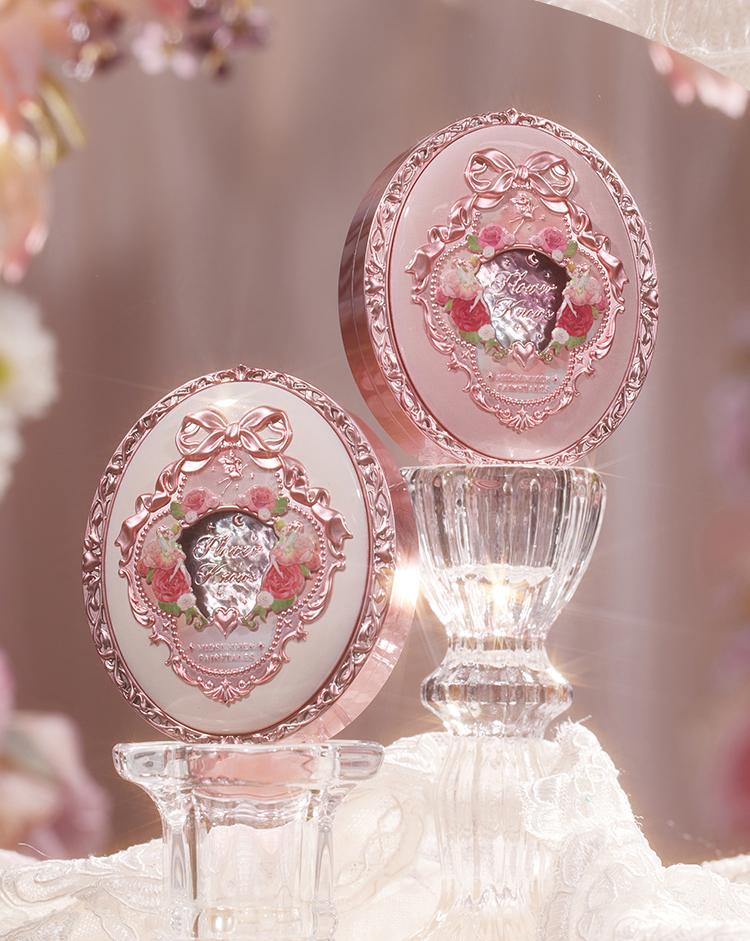 Flower Knows Midsummer Fairytales Collection Embossed Blush, Floral Velvet Embossed Blush Powder, Brightening Velvet Blush Makeup for All Skin Types, #Summervibes