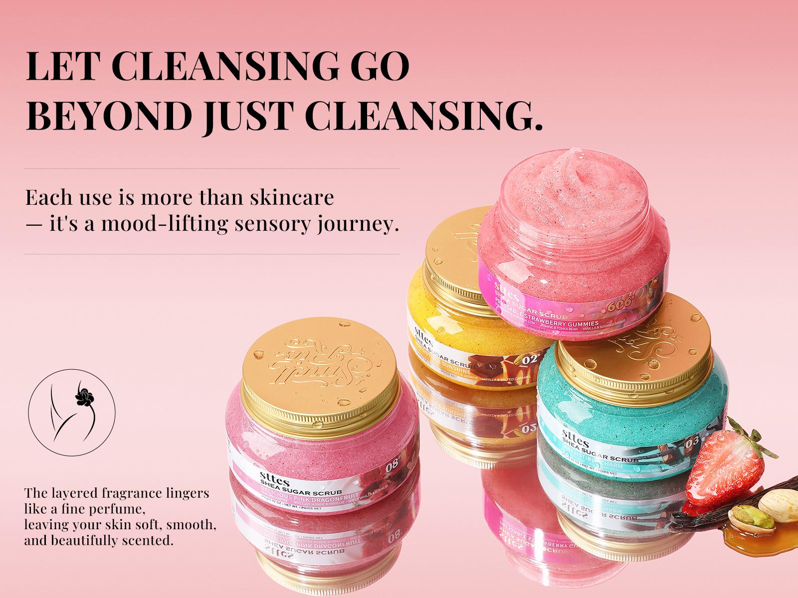 New！Sttes Shea Sugar Body Scrub #02 (Irresistible Sunshine) – Exfoliating Pistachio & Salted Caramel Scent Shower Treatment 250g