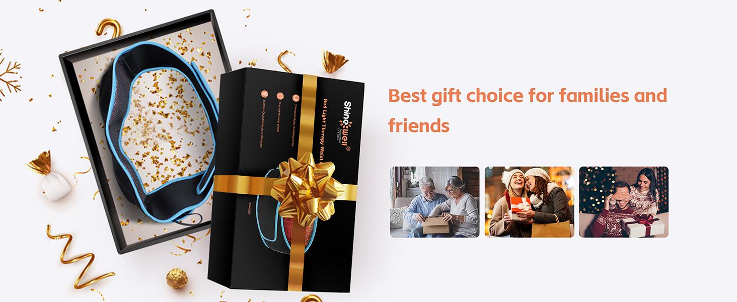 SHINE WELL Cordless Red Light Therapy Massage Belt with Heating, Shoulder Waist Muscle Pain Relief, for body Recovery and comfort deals for you days back comfy Christmas gifts