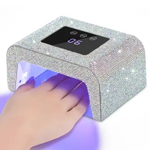 Professional Rhinestone UV LED Nail Lamp with Display Screen, 3 Timer Settings Control, 15 LEDs Gel Nail Dryer for Fast Curing Gel Polish, Manicure Tool for Home & Salon Use