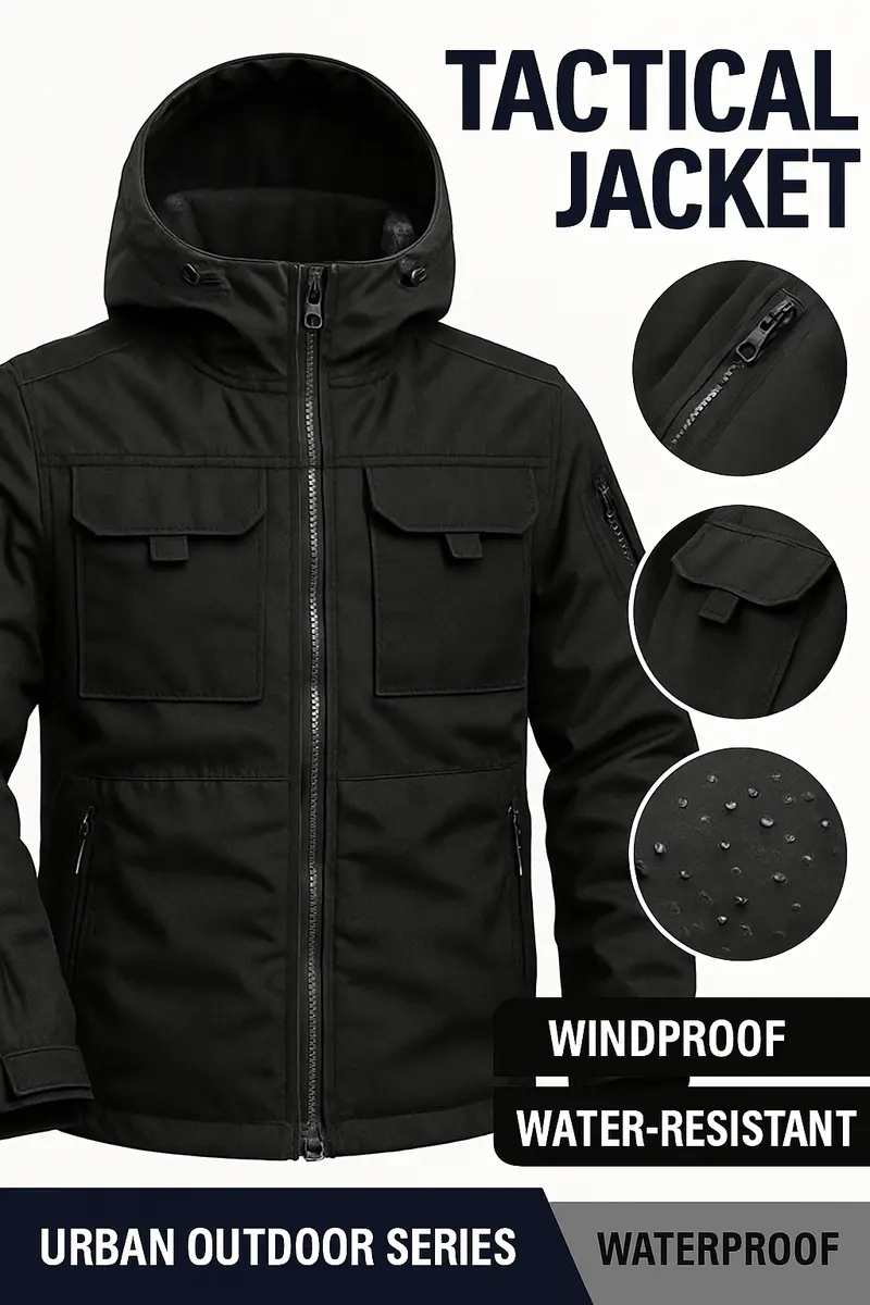 HOMUG hooded utility jacket full view