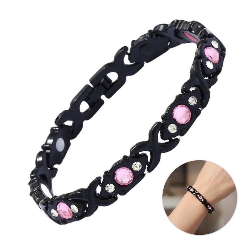 [Free!!ship] BMTWE Energy Magnetic Bracelet with Sparkling Crystals Adjustable Length Delicate Clasp Snap Perfect Gift for Women Men Fashionable Jewelry