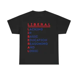 L.I.B.E.R.A.L.Acrostic Tee – TikTok Shop Deals.Y2K Clothing meets political satire.Viral Graphic Tees with a clever twist.