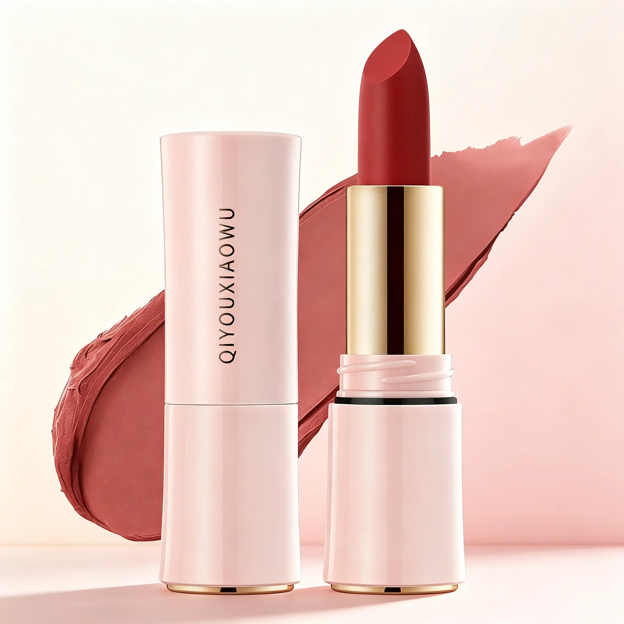 Satin Matte Lipstick Waterproof Not Easy To Fade Non‑Stick Cup Hydrating Smooth Lip MudSerum Lipstick Moisturizing Hydrate Gloss Lipgloss Makeup Mirror