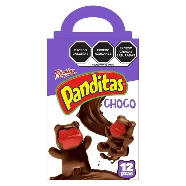 Panditas de Chocolate! Delicious chocolate covered bears! Box contains 12 pieces. Snack Chocolate Gummy Bears