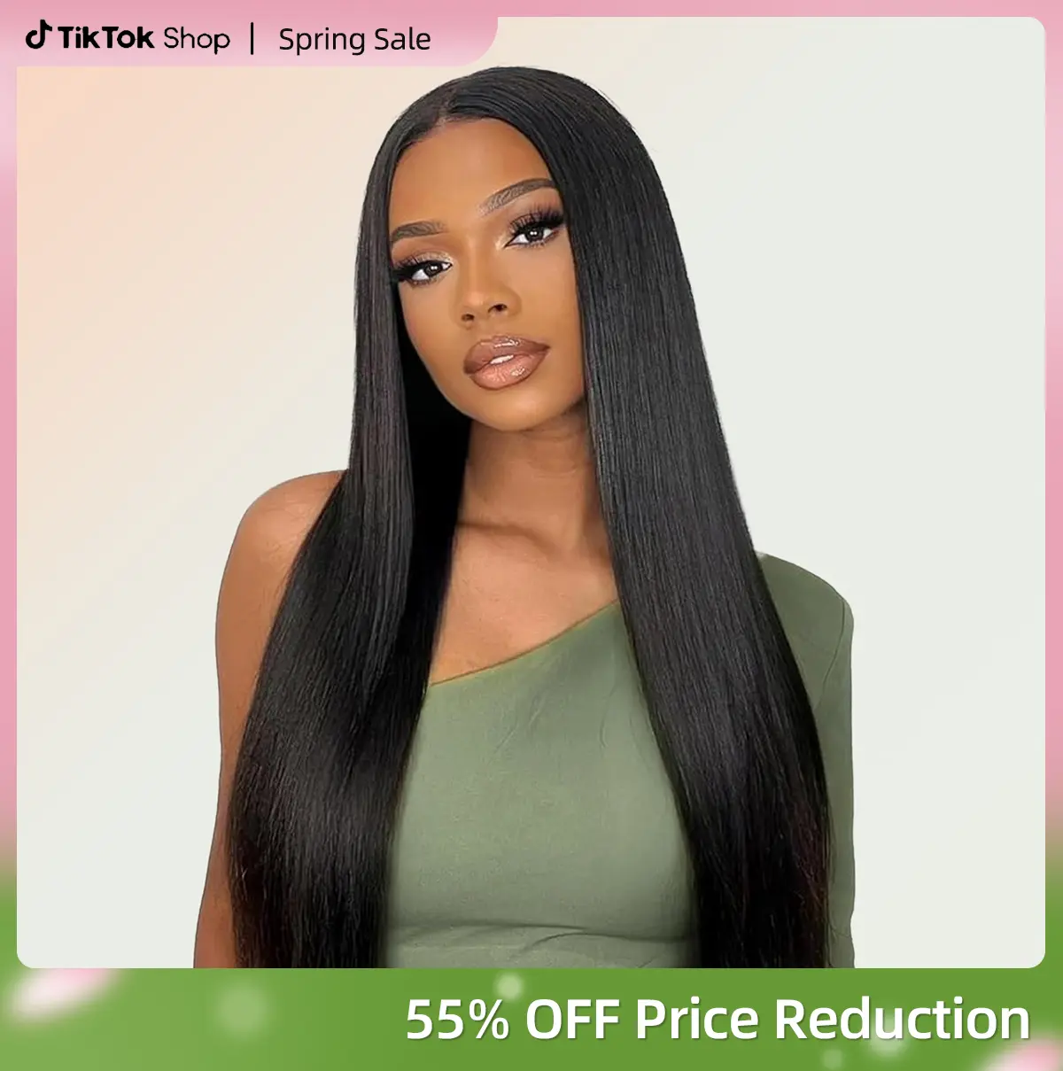 MIUULAAR 5x5 Black Straight HD Lace Glueless Pre Plucked Pre Cut with Baby Hair Bleached Knots 200 Density Human Hair Wig for Easy Styling and Wear