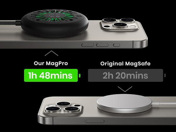 INIU Wireless Charger, 15W Fast Charging Magnetic Wireless Charger Stand Travel Essential Wireless Charging Station with Sleep-Friendly Adaptive Light, for iPhone 17/16/15/14/13/12 Series Airpods Multifunctional Portable Adapter Smartphone Multifunctional