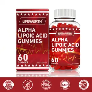 Lifeworth Alpha Lipoic Acid Gummies with Vitamin B1 & Ginger - Sugar Free ALA Supplement for Metabolism & Digestive Support - Anti-Inflammatory - 60 Vegan Gummies