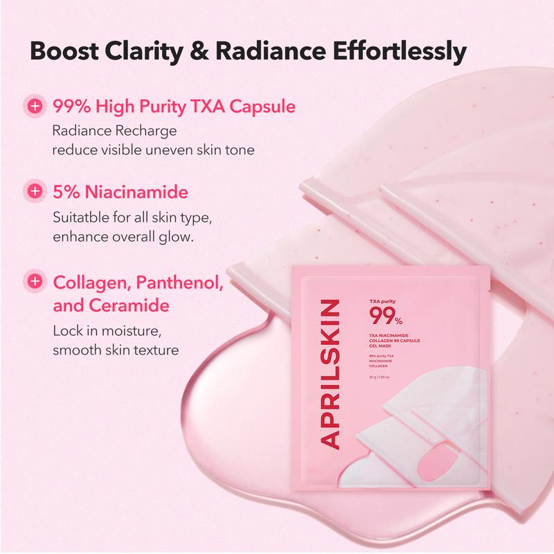 [APRILSKIN Official] TXA Niacinamide Collagen Capsule Overnight Mask | Brightening Facial Mask Sheet 4ea | Ultimate Glowy Skin Skincare Comfort