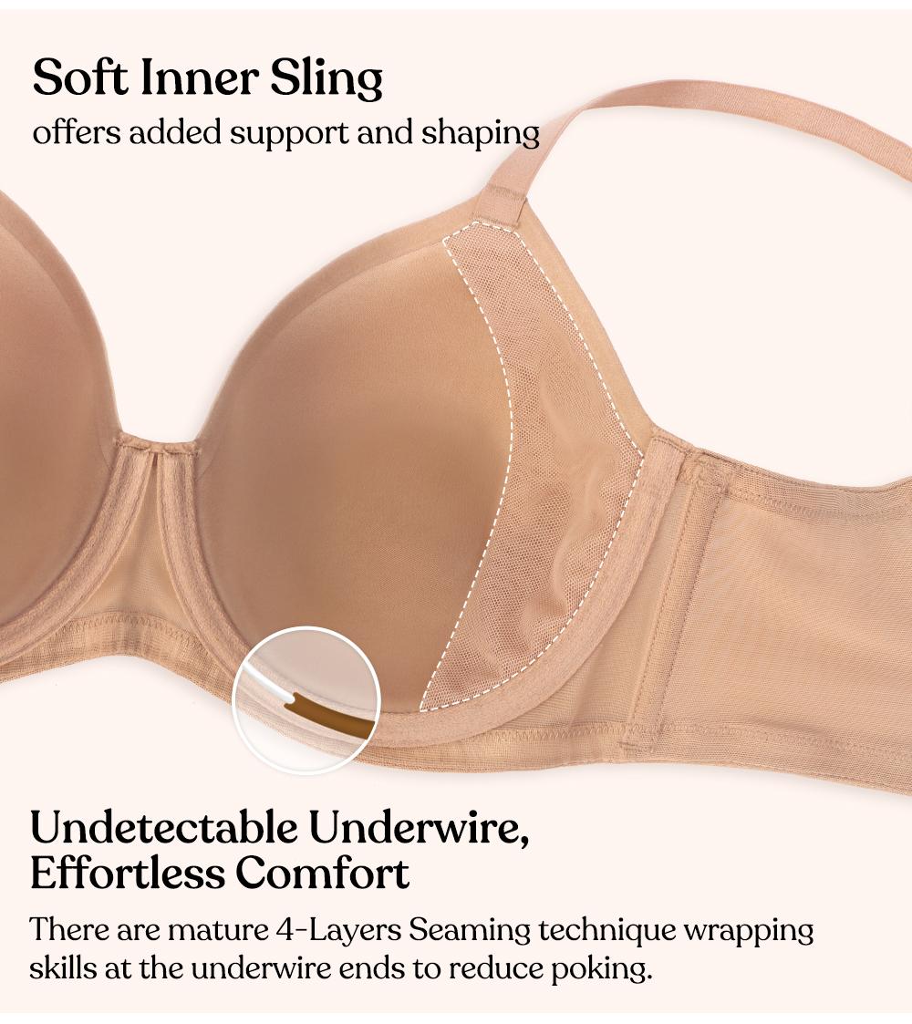 HSIA AirMesh honeycomb-cup Plus Size Full Coverage Mesh Lightly Padded Lined Adjustable Straps Underwire T-Shirt Bra SpringStatements HSIA AirMesh honeycomb-cup Plus Size Full Coverage Mesh Lightly Padded Lined Adjustable Straps Underwire T-Shirt Bra SpringStatements