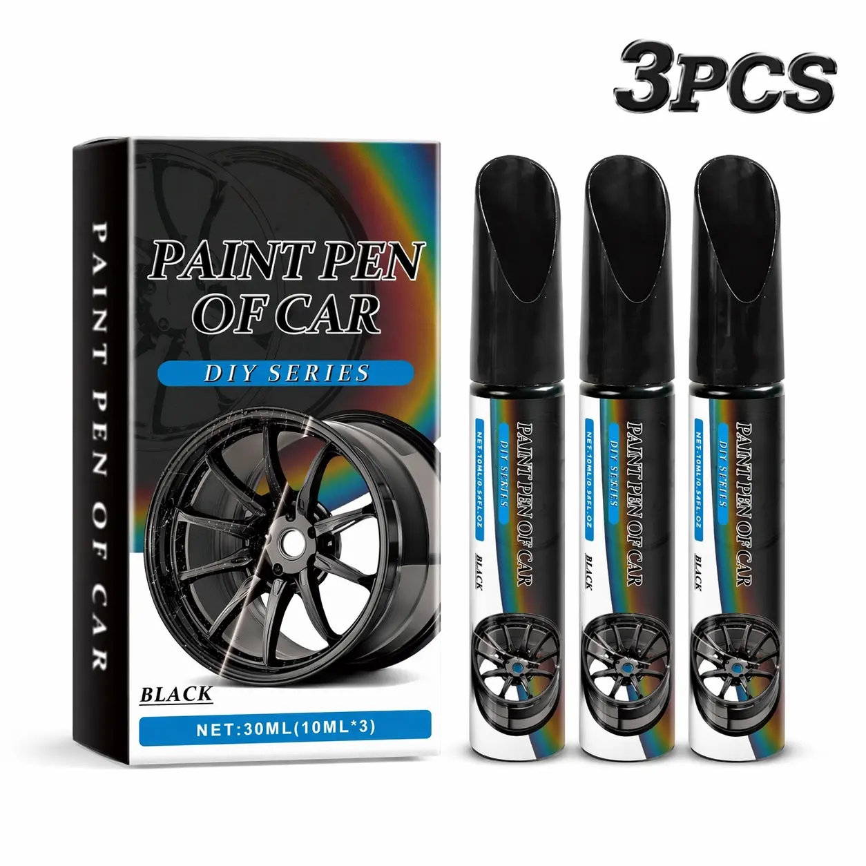 Gloss Black Rim Touch Up Paint-Rim Paint Pen, Efficient Car Alloy Wheel Scratch Repair Kit, Universal Silver Car Wheel Scratch Remover Scratch Repair Touch Up Scratch Paint Pen for Alloy Metal Rims