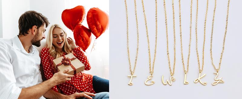 TEWIKY Initial Necklace For Women Dainty Letter Pendant Necklace Trendy Waterproof Simple Cute Necklaces Custom Personalized Monogram Choker For Summer For Valentineday