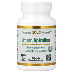 California Gold Nutrition Organic Spirulina, 60 Tablets (500 mg per Tablet)