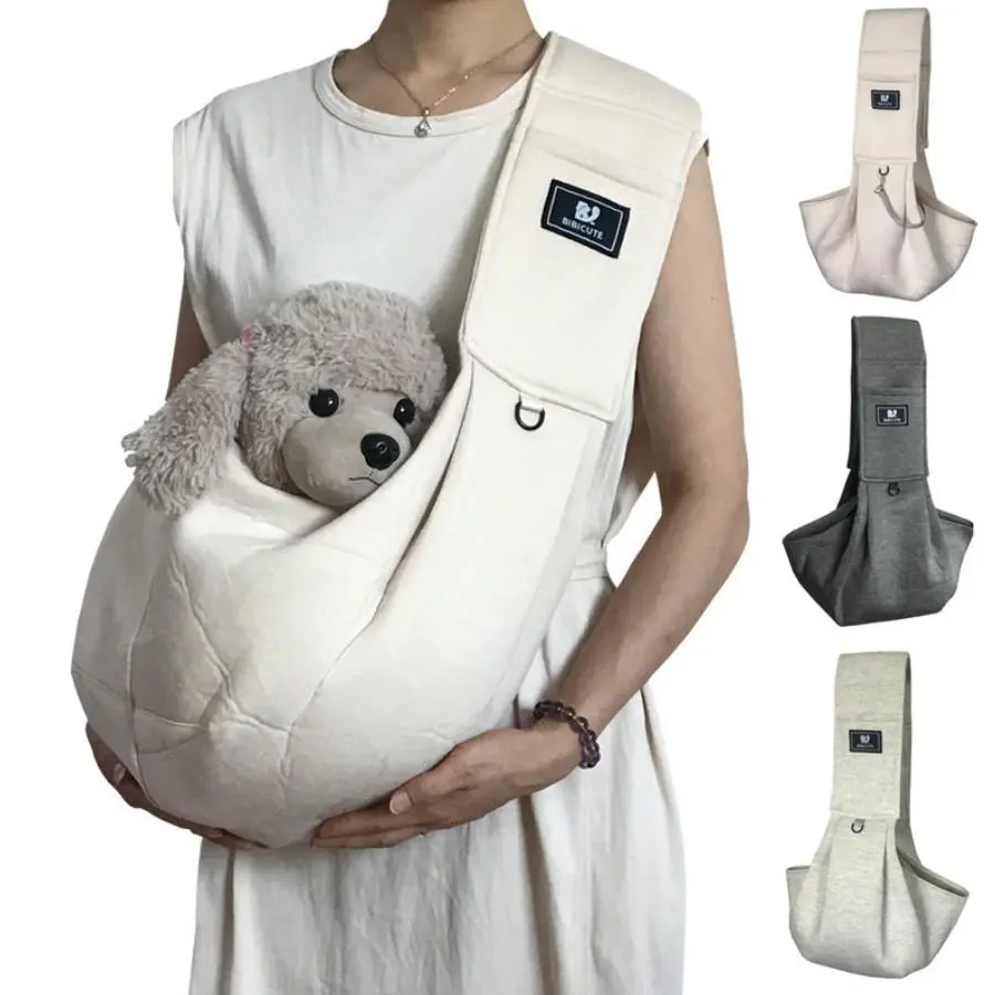 Cotton Comfortable Dog Bag Pet Out Crossbody Shoulder Bag Outdoor Travel Portable Cat Puppy Sling Bag Pet Carrying Supplies
