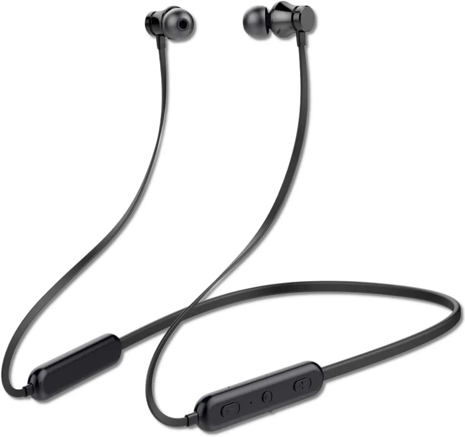 Neckband Bluetooth Earbuds with Noise-Cancelling Mic, Secure Silicone Memory Foam In-Ear Fit, Wireless Sports Headphones for Gym, Running, iPhone, Samsung & Android