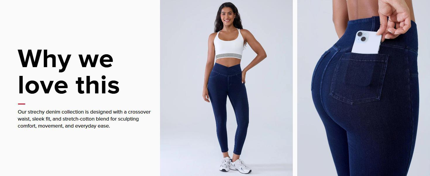 BRXL High Waisted Bootcut Flare Denim Jeans for Women - Crossover Waist & Illusion Pocket Design with Functional Back Pockets & Comfort Stretch Fabric#TikTokMadeMeBuyIt#Streetwear #outdoorfun-1