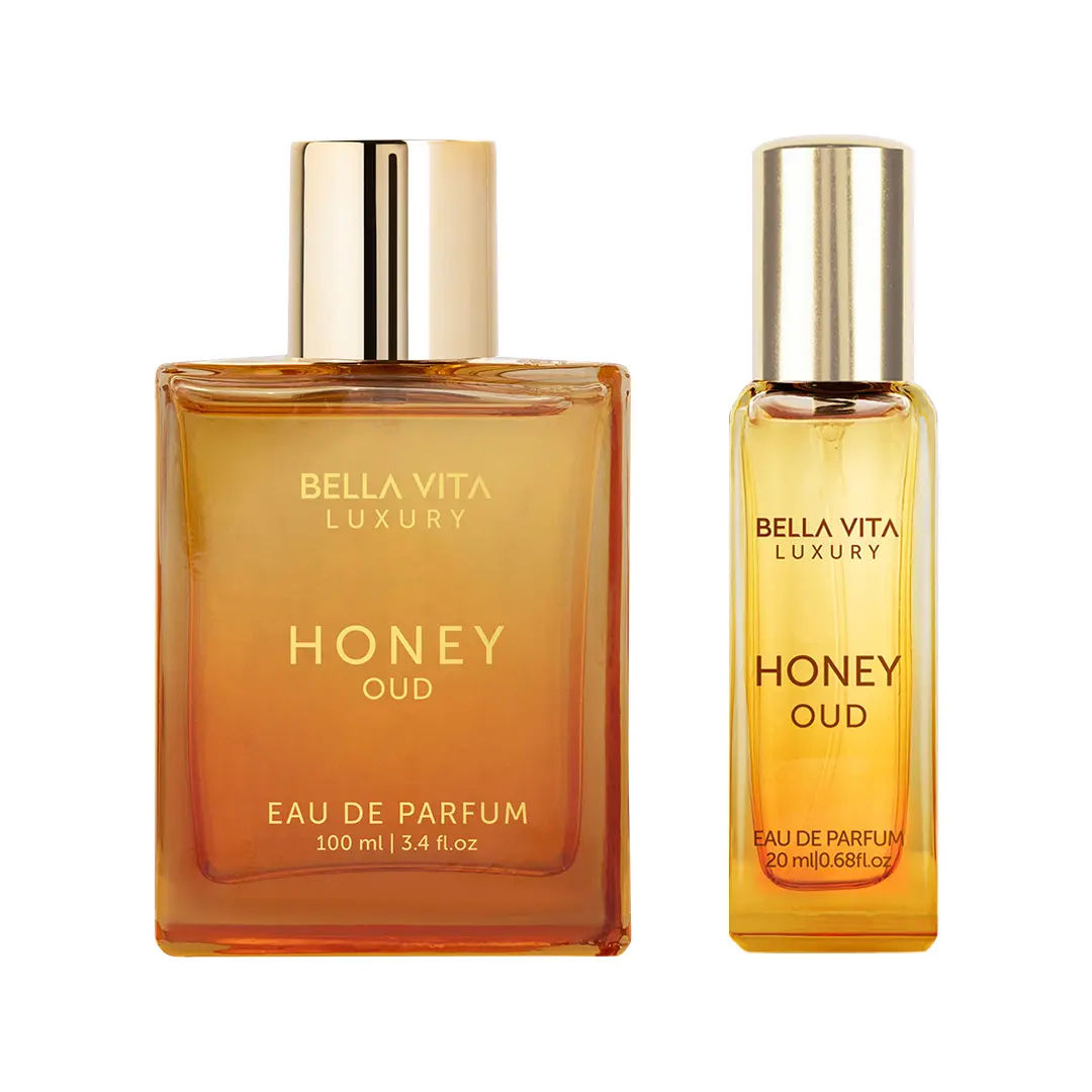 BellaVita Luxury's Honey Oud Extra Sweet | 100ml+20ml Perfumes | Unisex Eau De Parfum | Patchouli, Vanilla, Bergamot | Long Lasting