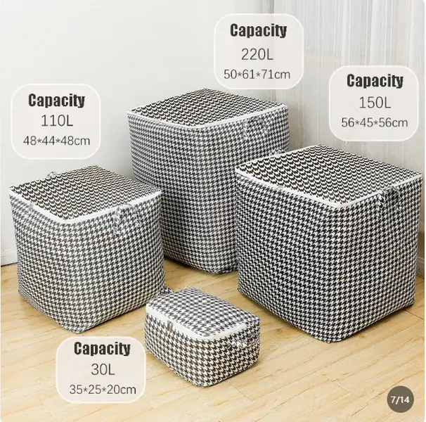 Large-capacity thick-walled waterproof storage box, bag for clothes, quilt, foldable wardrobe storage bag, household bedroom accessory storage bag, dormitory storage bag