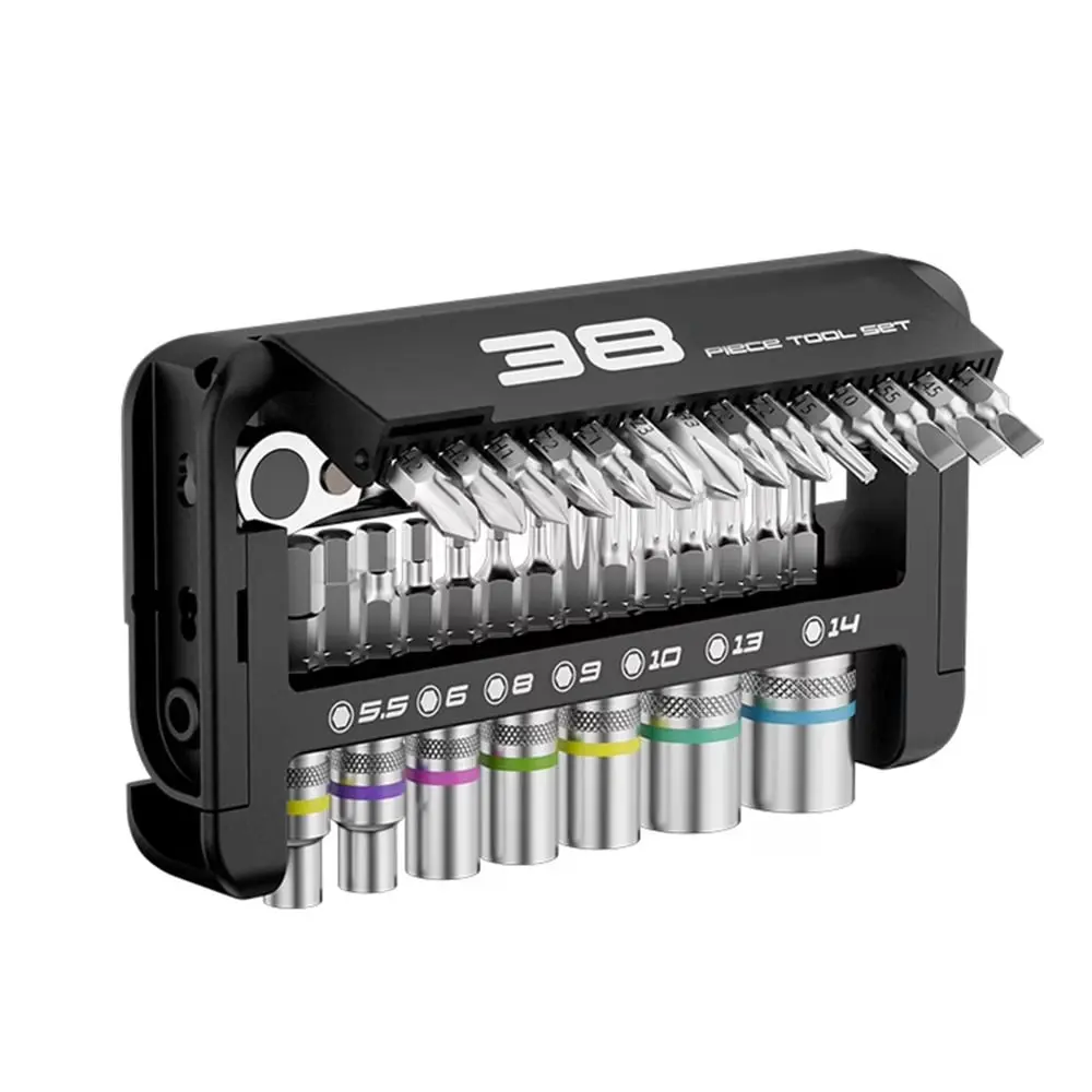 38 in 1 72Tooth Ratchet Socket Wrench Set with Magnetic Socket Ergonomic Handle
