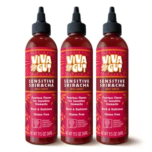 Viva La Gut Sensitive Sriracha Chili Sauce 3 Pack for Sensitive Stomachs, Low FODMAP, Garlic Bulb Free and Onion Free, Certified Low FODMAP by Monash University