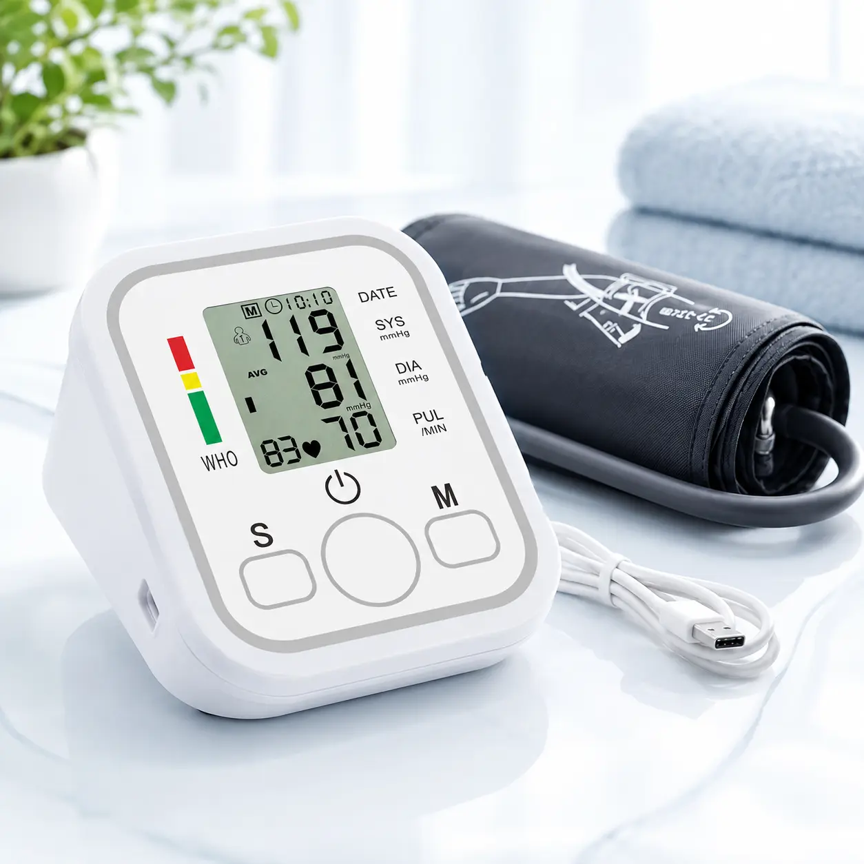 Digital Upper Arm Blood Pressure Monitor for Home Use, Automatic BP Machine with Large LCD Display, One-Touch Operation, Adjustable 8.8-17.7 in Cuff, 2×99 Memory, Irregular Heartbeat Indicator for Adults