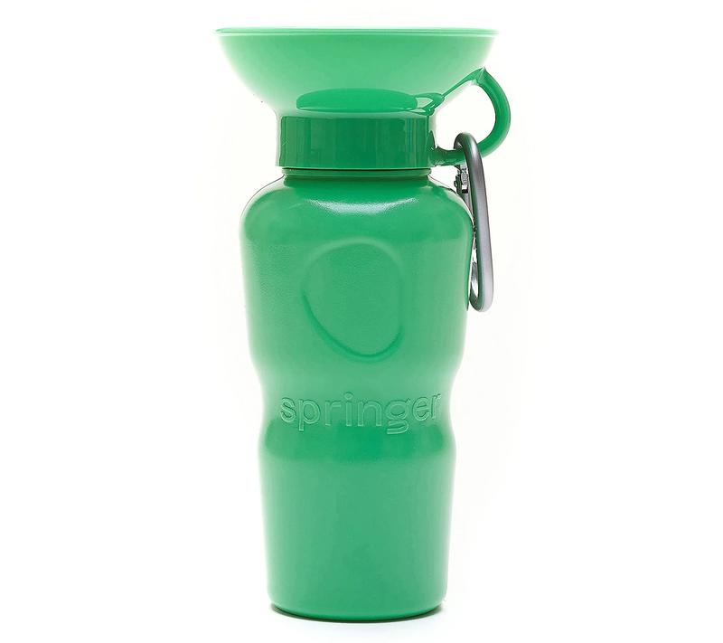 Springer 22oz Classic Leak-Tight Travel Pet Water Bottle with Carabiner Clip Dishwasher Safe Fits Most Standard Car Cup Holders