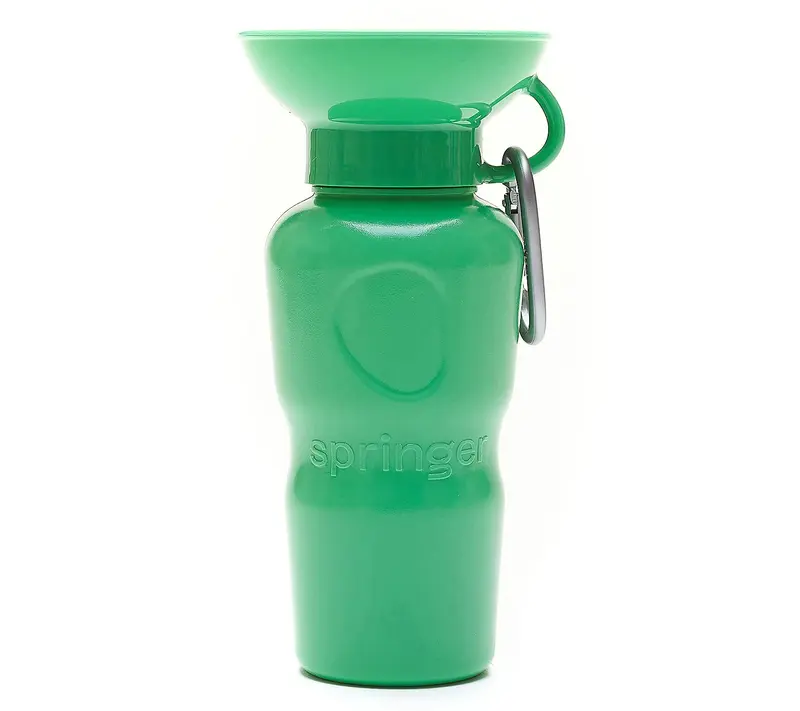 Springer 22oz Classic Leak-Tight Travel Pet Water Bottle with Carabiner Clip Dishwasher Safe Fits Most Standard Car Cup Holders