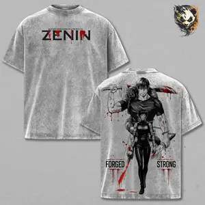 Maki Zenin Jujutsu Kaisen Washed Anime Tee – Manga Shirt, Heavenly Restriction Warrior Graphic T-Shirt, Heavyweight Oversized Streetwear, Gift for Anime Fans