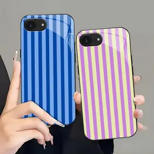 Cute Preppy Striped Pastel Candy-Color Summer Aesthetic Phone Case for iPhone 16e–975