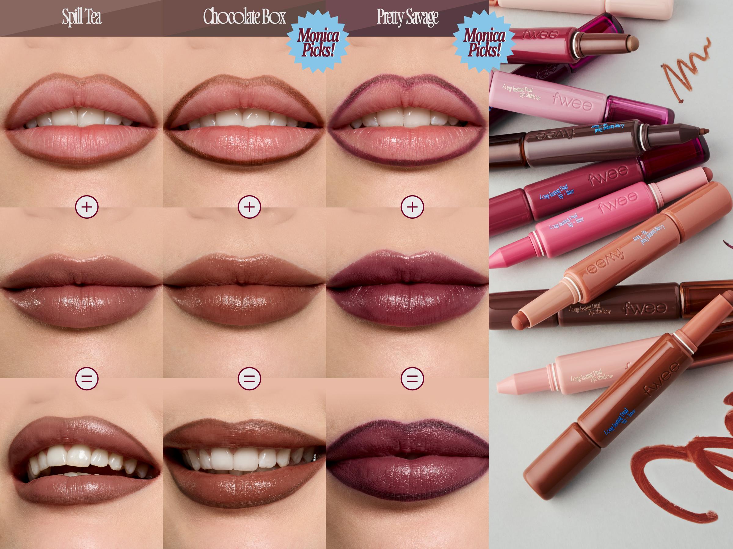 [TikTok Shop Exclusive] fwee Easy Lazy Lip Combo | LONG-LASTING DUAL COLORING STICK LIP + LINER & 3D Voluming Gloss | Transproof Lip Combo |