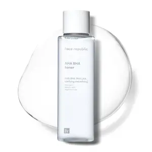 Face Republic AHA/BHA Toner 160ml 5.41 fl oz | Clarifying, Refining, Hydrating | Pore Care, Gentle Exfoliation | AHA BHA PHA LHA | for Oily, Sensitive Skin | Alcohol-Free | Vegan Korean Skincare