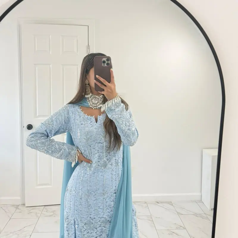 sky blue pakistani wedding outfits - TikTok Shop